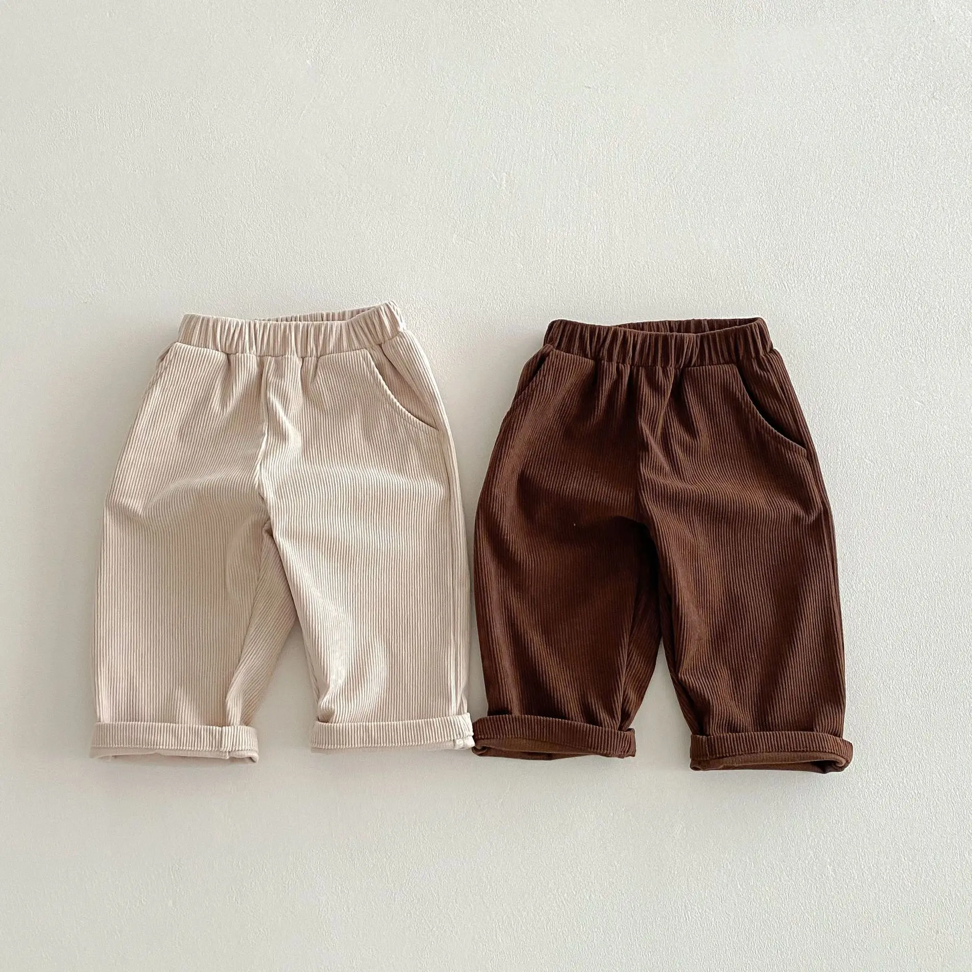 0-6 Jahre Kinderhosen im koreanischen Stil, Cordhosen, einfarbige Kinderhosen, Baumwollhosen, Freizeithosen für Jungen und Mädchen für Frühling und Herbst