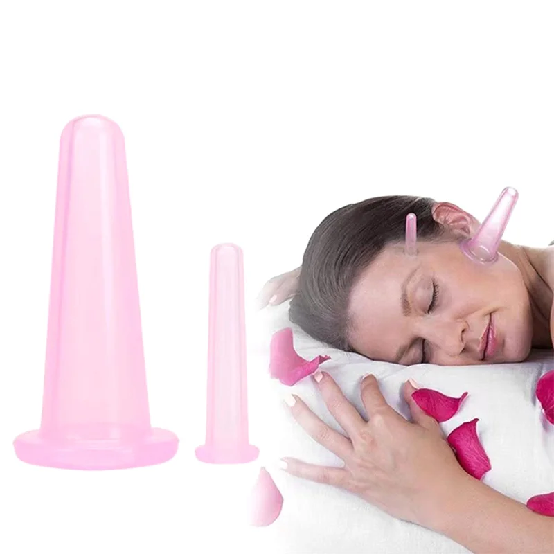 2Pcs Silicone Cupping Suction Can Vacuum Face Massage Cup For Leg Arm Relaxation Facial Skin Lifting Health Care Tool