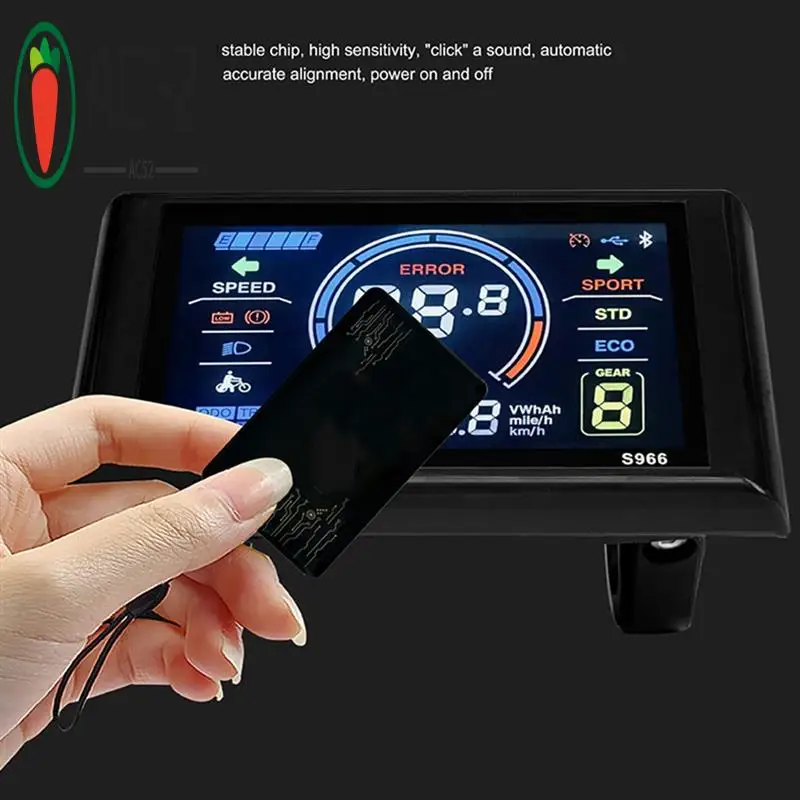 

AC52-24-72V Электрический велосипед LCD-S966 Панель управления с цветным дисплеем и функцией NFC Аксессуары для электрического велосипеда