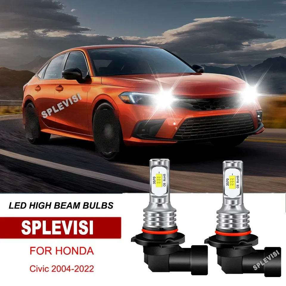 

2x 9005 HB3 LED Headlight High Beam Bulb 6000K White IP67 Compatable For Honda Civic 2004-2022 Odyssey 2005-2010 Pilot 2006-2020