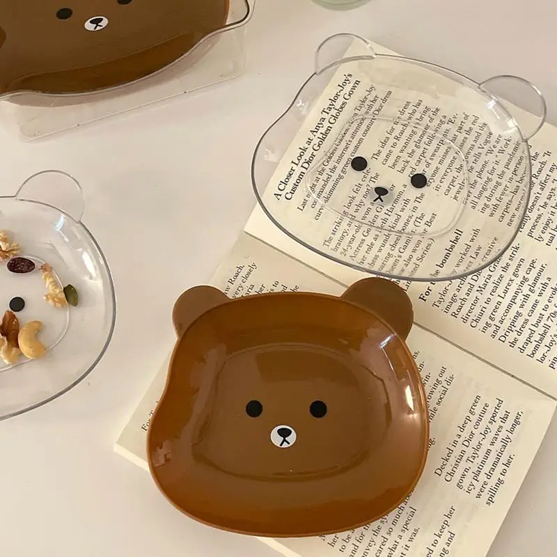 Bear Snack Plates Cartoon Shape Food Dish Kids Dinner Plates Infant Dinnerware Set Baby Eating Biscuit Plate Kitchen Accessories