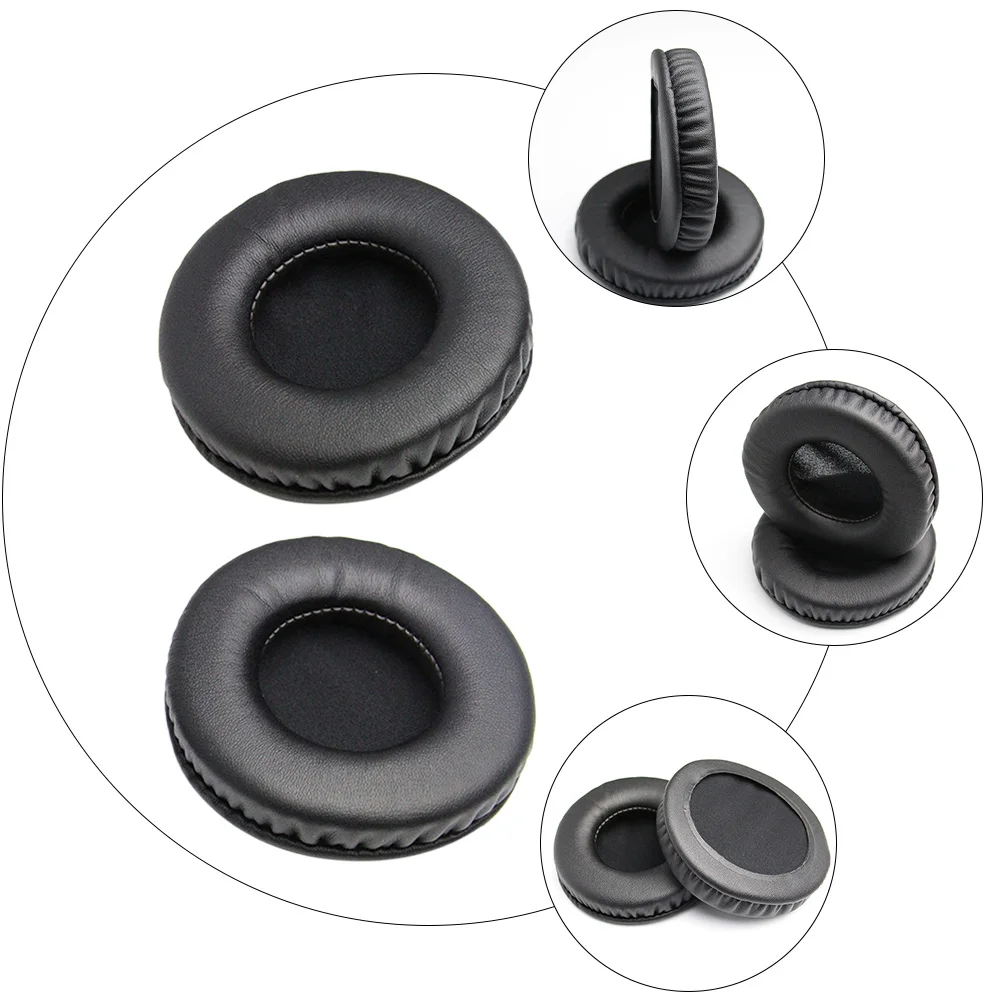 1 쌍 라운드 헤드폰 패드 교체용 이어 쿠션 소음 차단 범용 헤드셋 슬리브 실용적인 이어패드 커버 휴대용