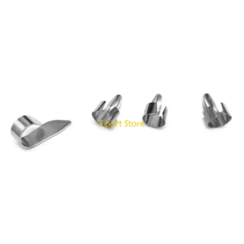 U2JB 4Pcs Guitar Thumb Finger Picks Adjustable Stainless Fingertips Protector Plectrum Kits for Acoustic Guitar Banjo Ukulele