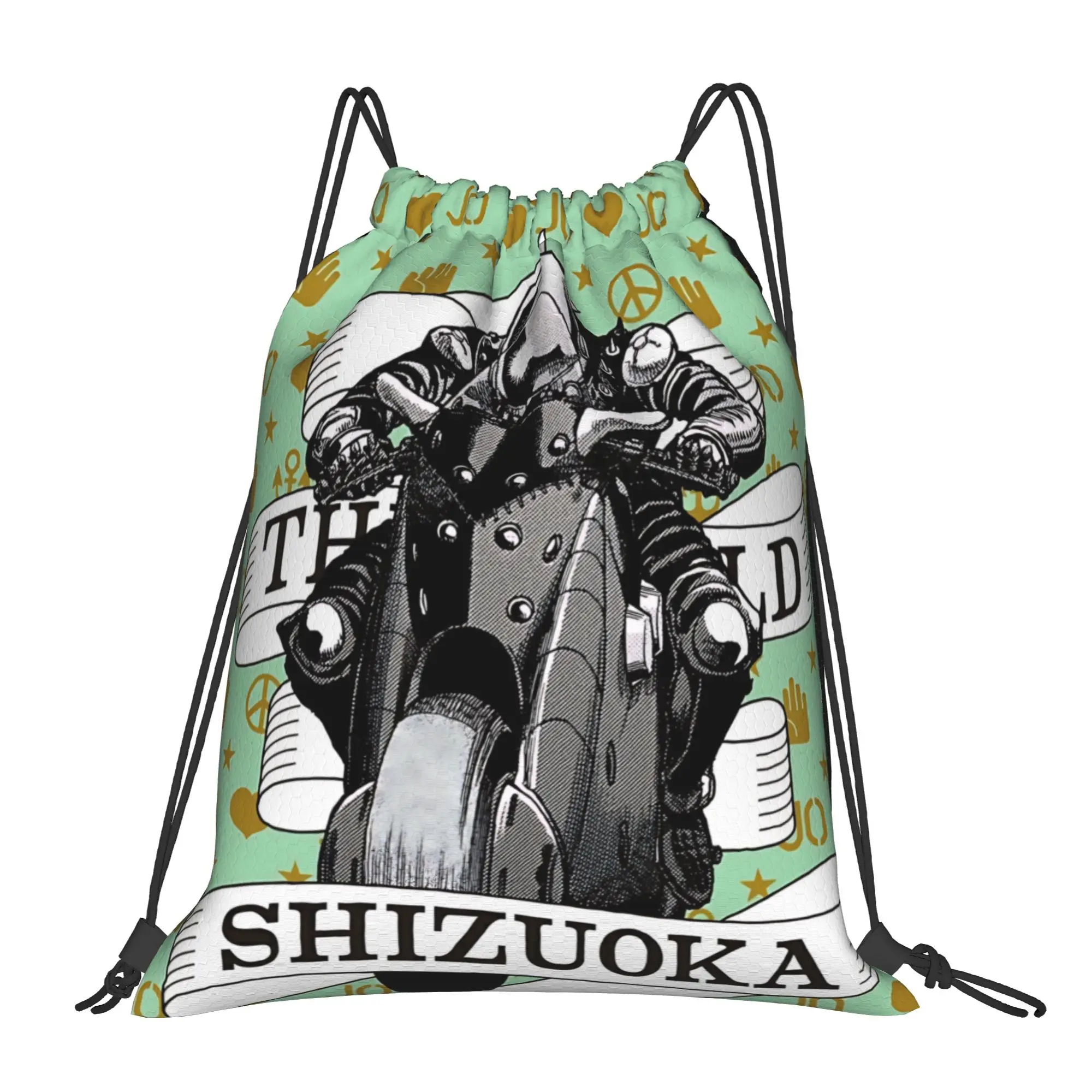 

Сумка-мешок для спортзала Jojo's Bizarre Adventure World, сумки на шнурке, рюкзак для хранения вещей для мужчин и женщин, дорожная сумка для подростков, многофункциональный карманный органайзер