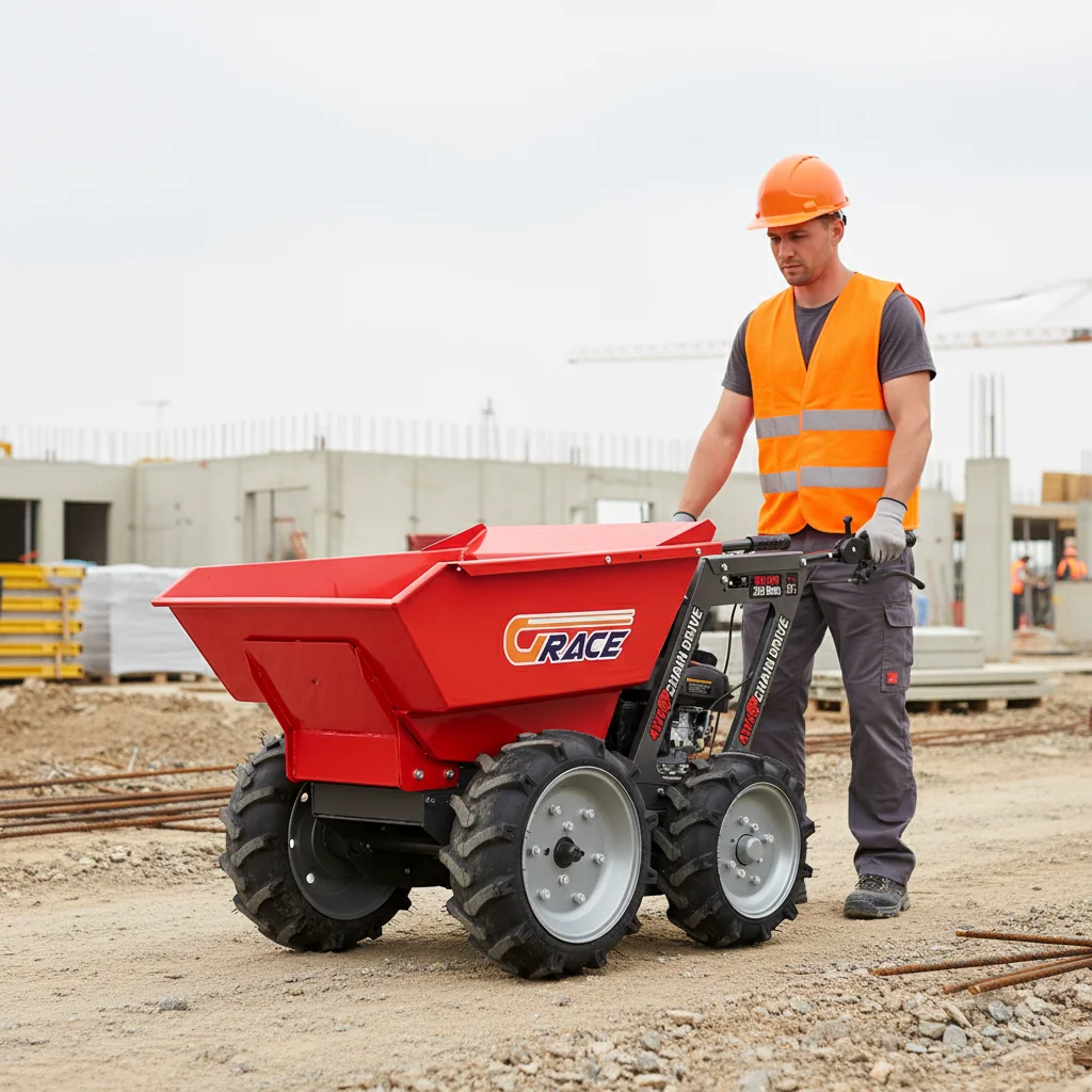 

Portable Self Walking Hydraulic Dump Dumper 1-2 Ton Four Wheel Mini Tipper Vehicle For Outdoor Working