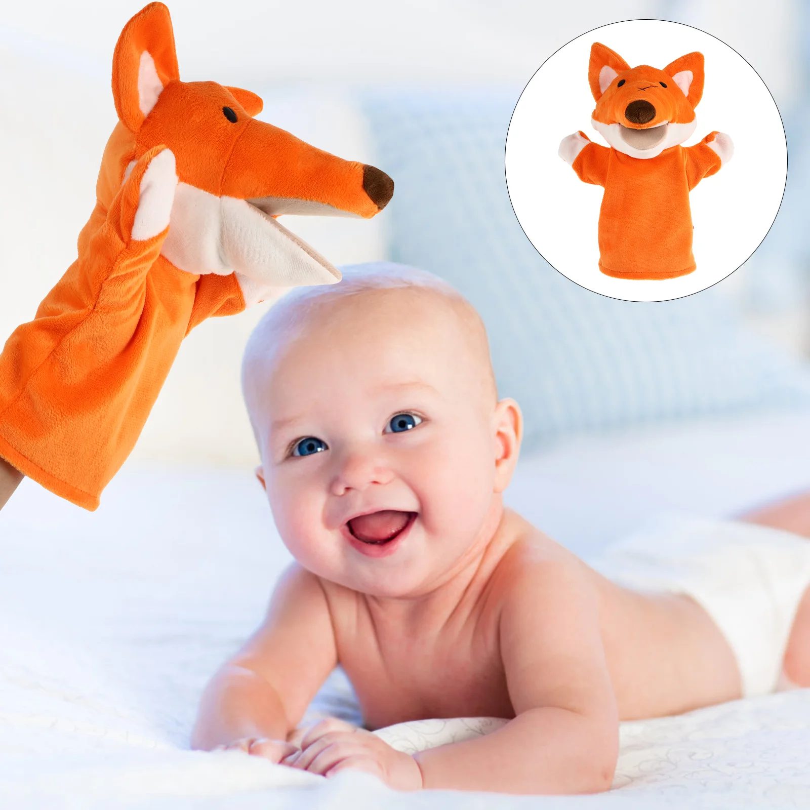 Marionnette à main corbeau en peluche pour parent et enfant, jouet de couverture coloré avec de jolis doigts, divers animaux