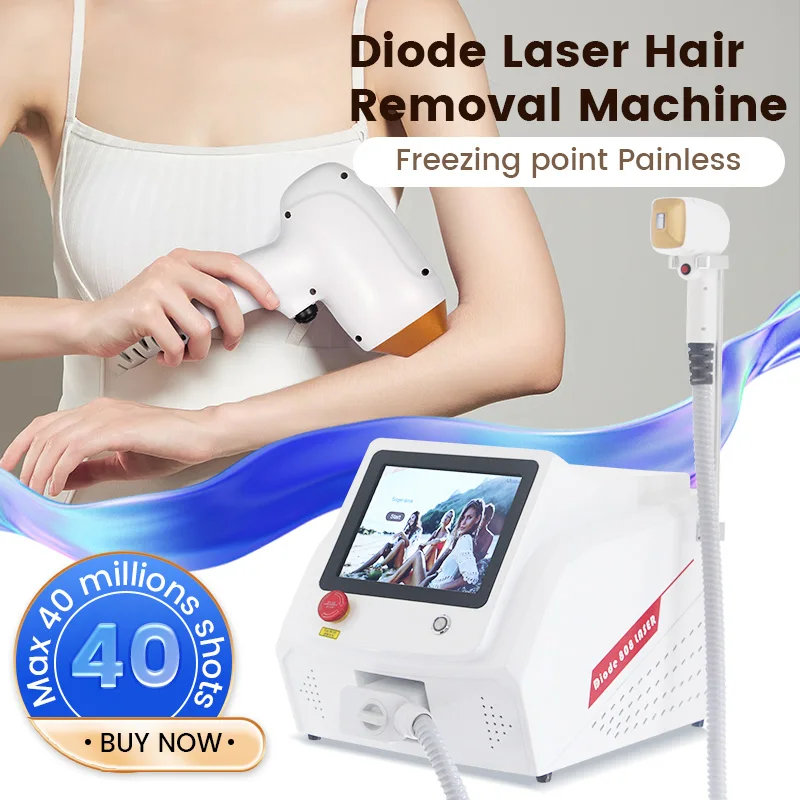 2024 Professional Laser Epilator Ice Titanium Permanent Hair Removal 3 Wavelengths Diode Laser remove hair Machine for salon