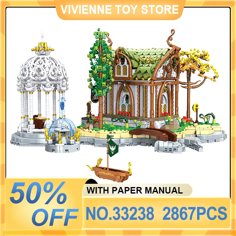 New 33238 Technical The Elven Tavern Building Blocks MOC Village Scene House Medieval Modular Bricks Toys Chrismas Gift For Kids