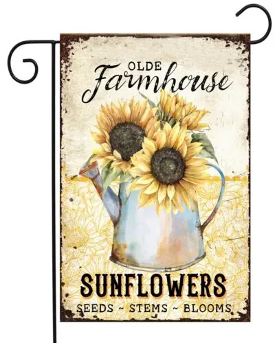 Olde Farmhouse Sunflowers   Garden Flag **  Double Sided ** Top Quality