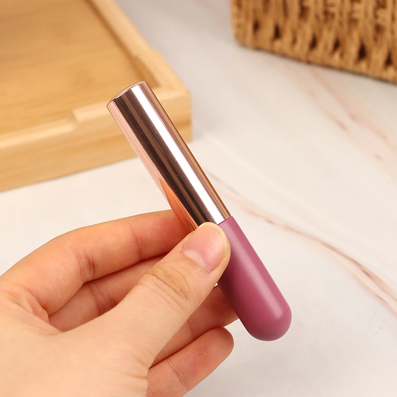 1Pc シリコーンリップブラシ防塵カバー付きソフト丸頭口紅アプリケーターリップ化粧品ツール多用途アイシャドウブラシ