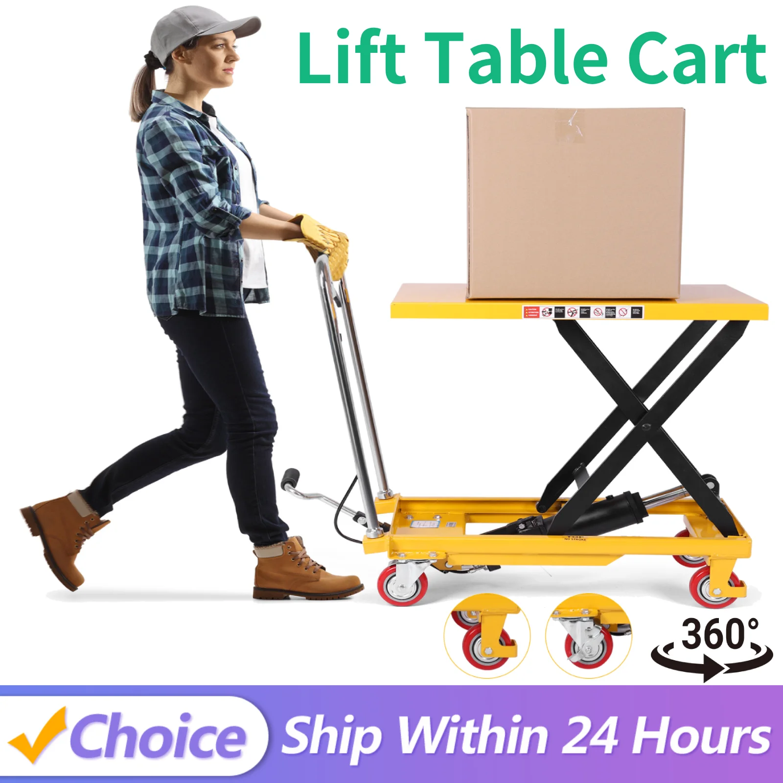 

Hydraulic Lift Trolley with Lifting Table Power Lifting Electric Trolley Non-Slip Pad for Material Handling and Transportation