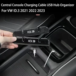 For Volkswagen VW ID.3 2021 2022 2023 Central Console Charging Cable USB Hub Organizer Docking Station Decoration Accessories