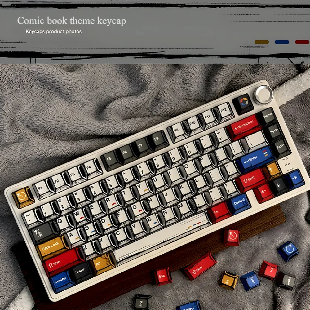 Manga Style Sakura PBT 129-key Personality Keyboard Keycap Set for 66/68/86/96/98/104 Mechanical Keyboard