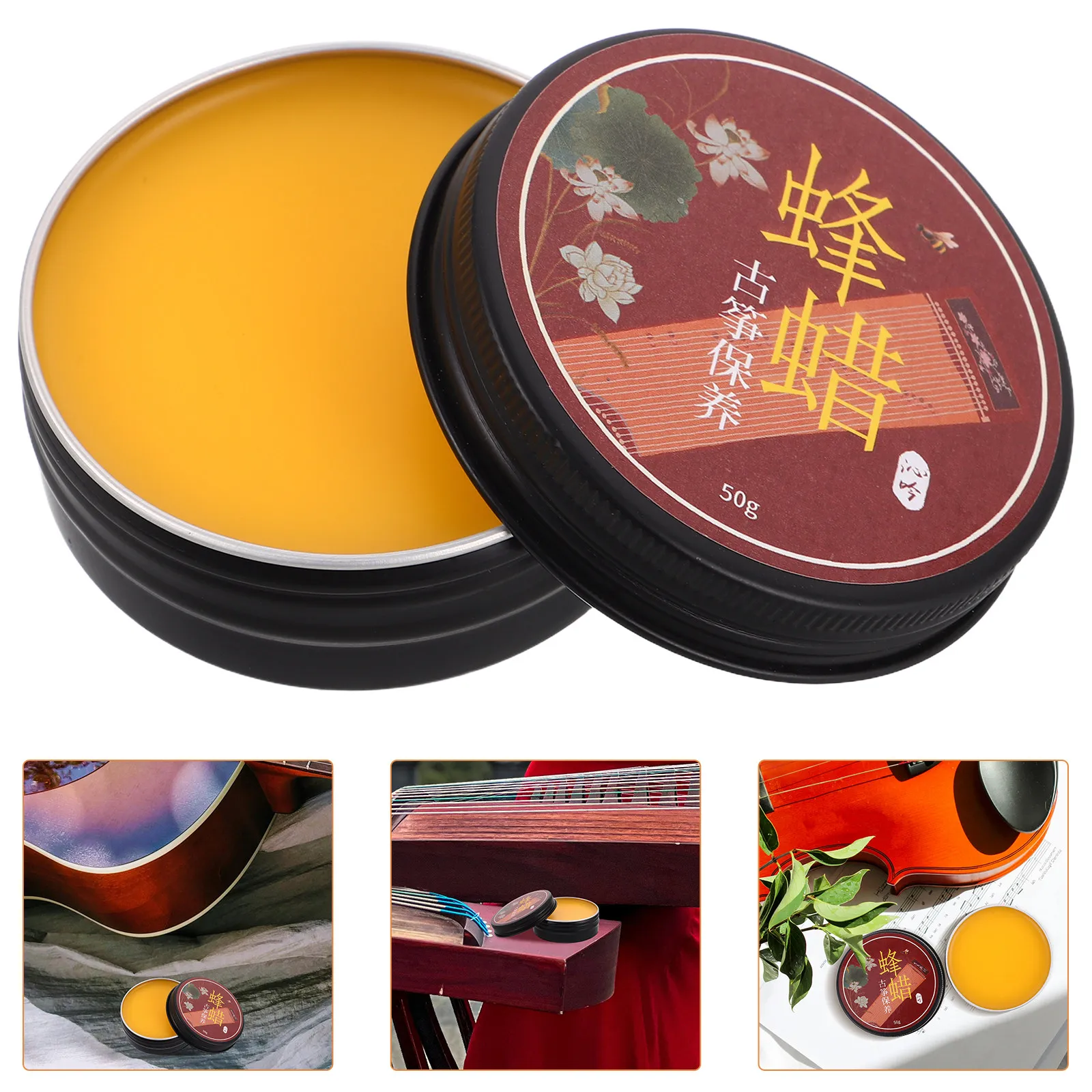 Beeswax Polish Traditional Formula for Guzheng Guqin Guitar Erhu Wood Musical Instruments Protect Maintain