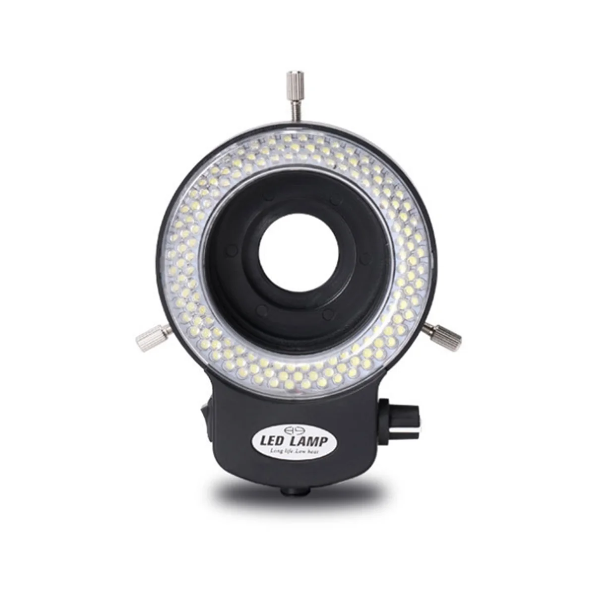 Fonte de luz LED ajustável para Microscópio, Microscópio Industrial, Anel Iluminador, Plug UE, 144 contas de lâmpada