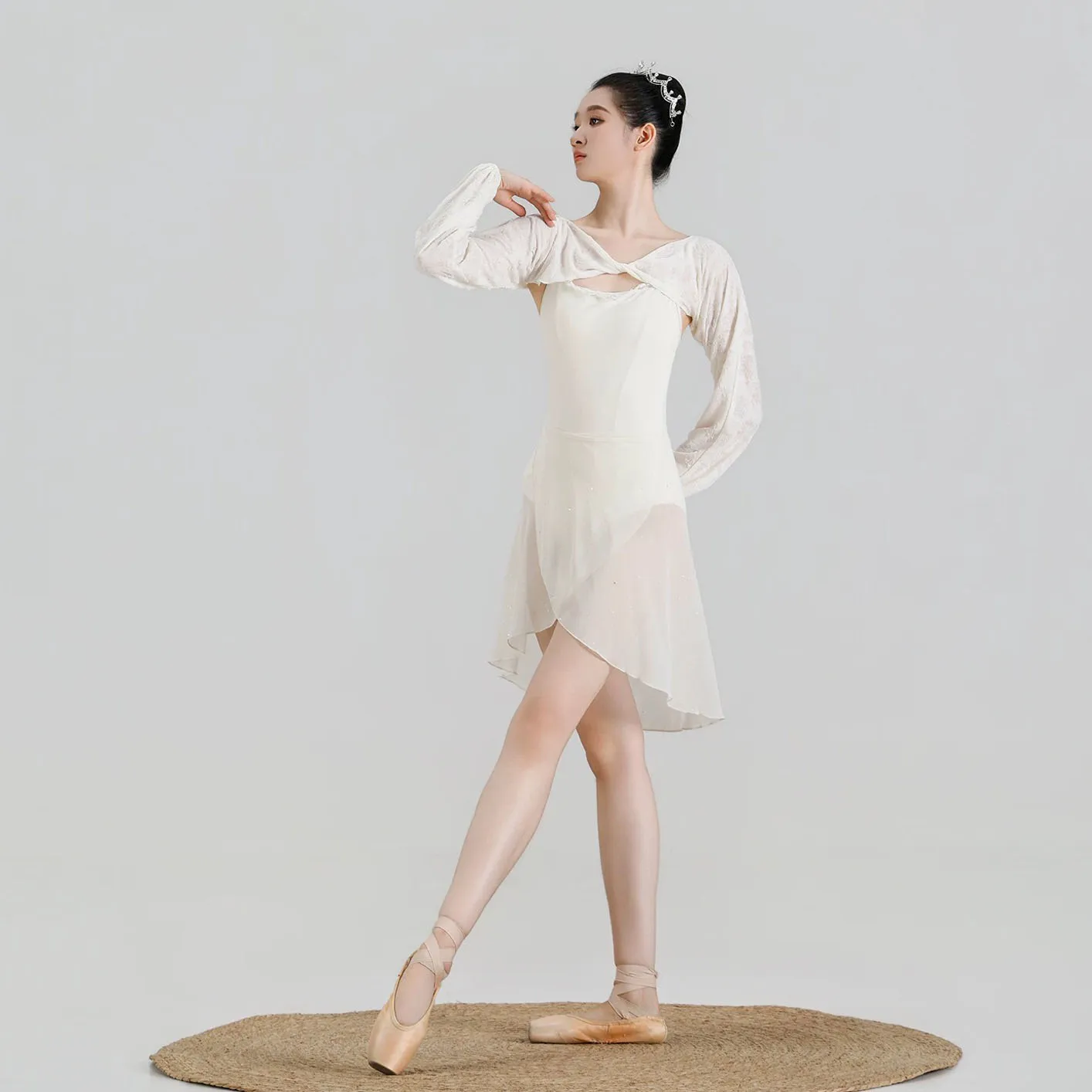 Adult Women Ballet Dance Tops Lace shoulder Warm Shawl Long Sleeves Dance Girls Ballet shawl Dance Costumes