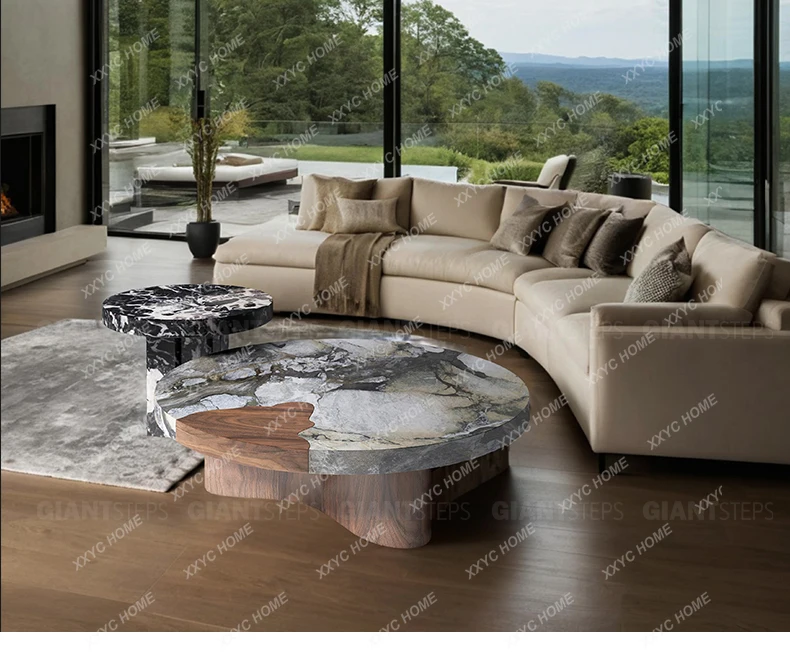 X-S Marble coffee table  light luxury walnut creative living room home advanced new HG