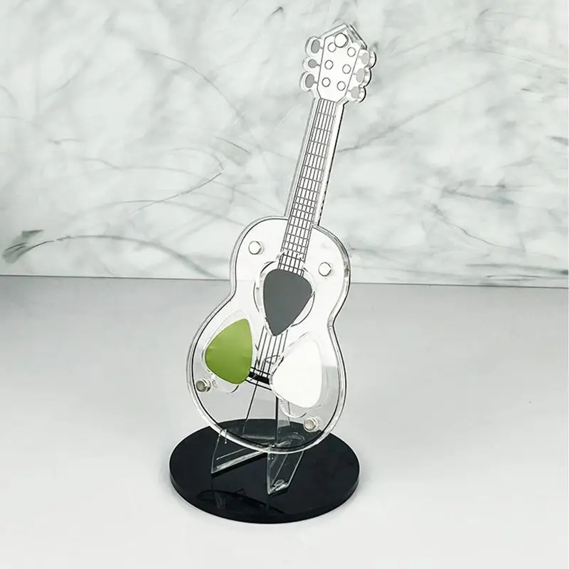 Guitar Pick Holder Acrylic Clear Display Frame Pick Stand Decorative Compact Collectible Guitar Pick Storage For Study Room