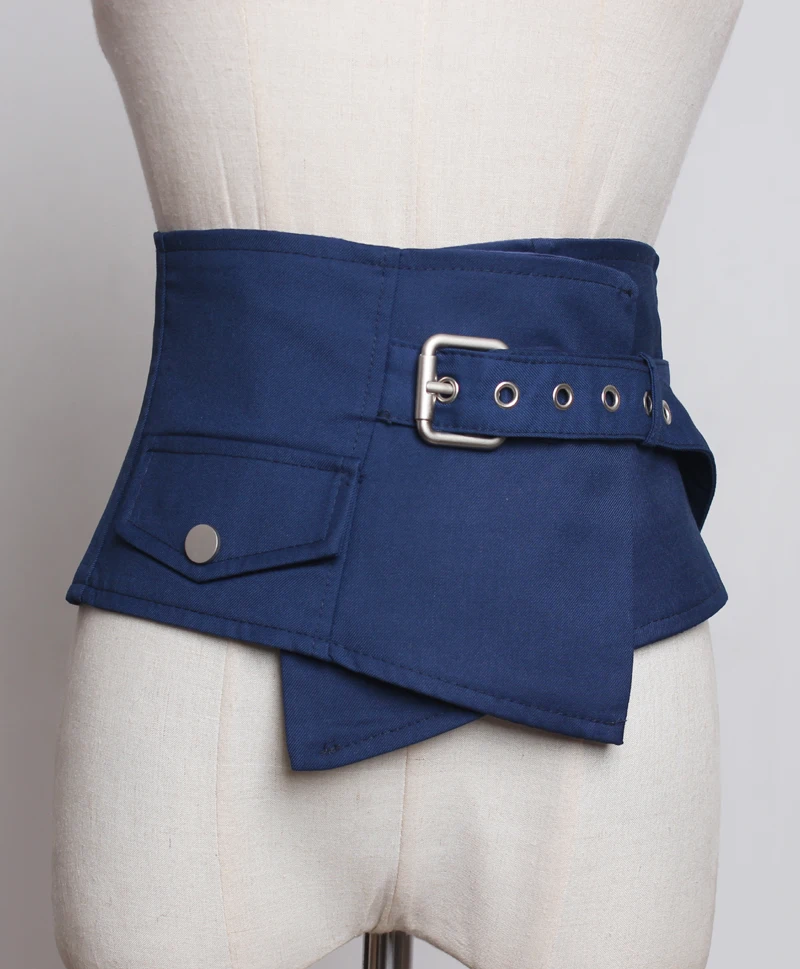 Women's Runway Fashion Fabric Cummerbunds Female Dress Corsets Waistband Belts Decoration Wide Belt R599