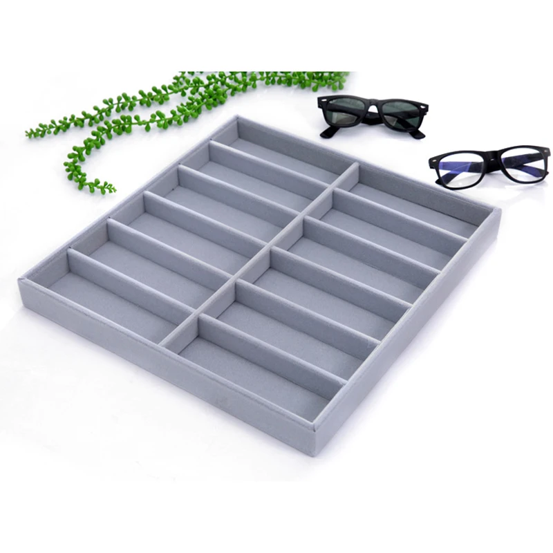 12 Grid Velvet Glasses Case for Sunglasses Glasses Storage Storage Glasses Holder Storage Stand for Jewelry Watches Sunglasses