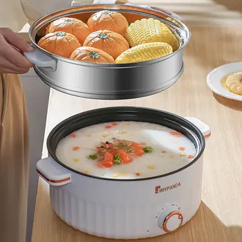 Přenosný elektrický multifunkční vařič s dvojitou vrstvou, horký hrnec, mini nepřilnavý kuchyňský hrnec pro domácnost, domácí spotřebiče 8 nejlepší prodej mini elektrická pánev - №7