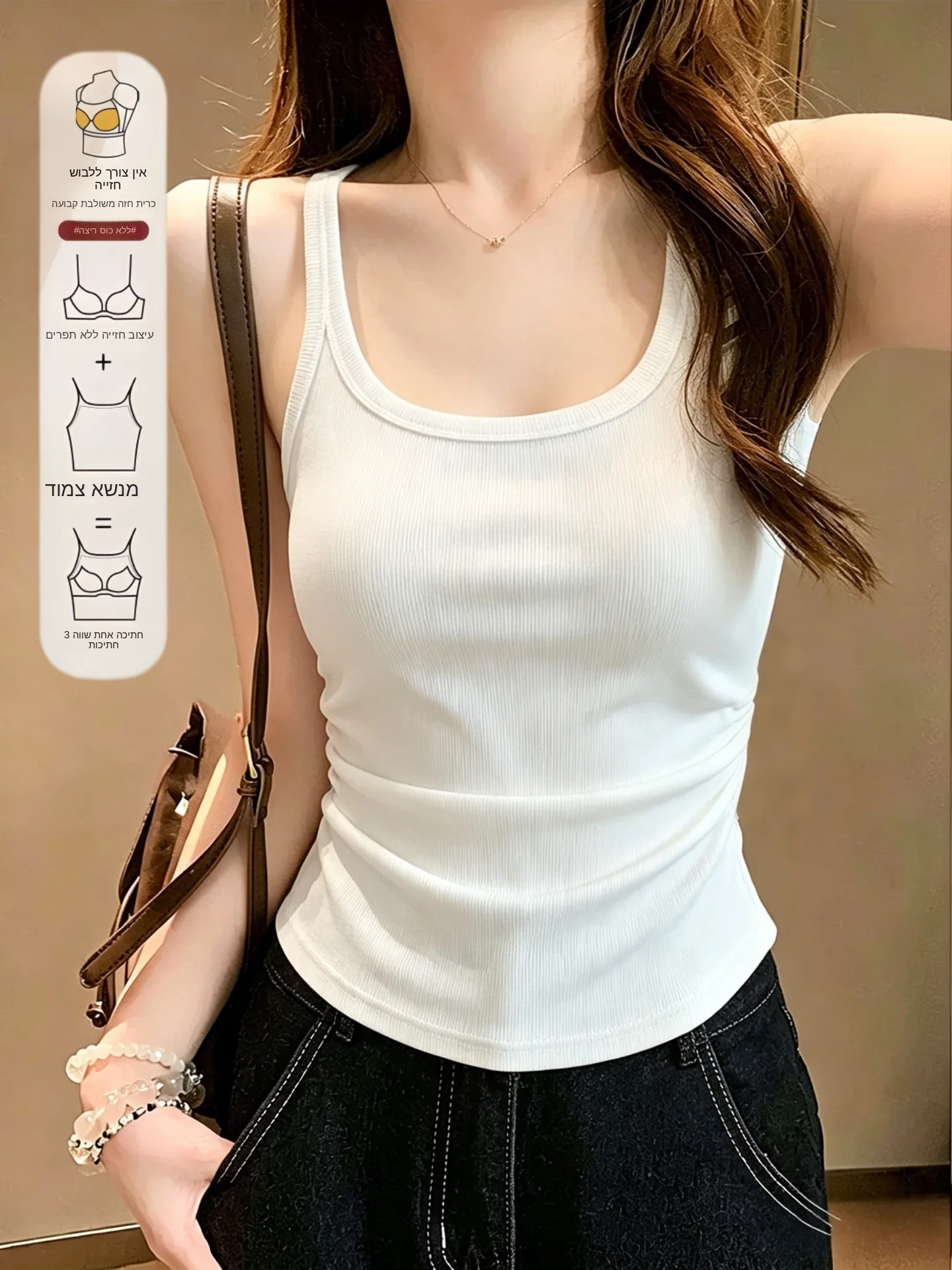 Women's Slim Fit Tank Top 95% Cotton Hanging Neck Strap Vest Spring Summer New Style Large Size Inner Wear Beautiful Back Out...