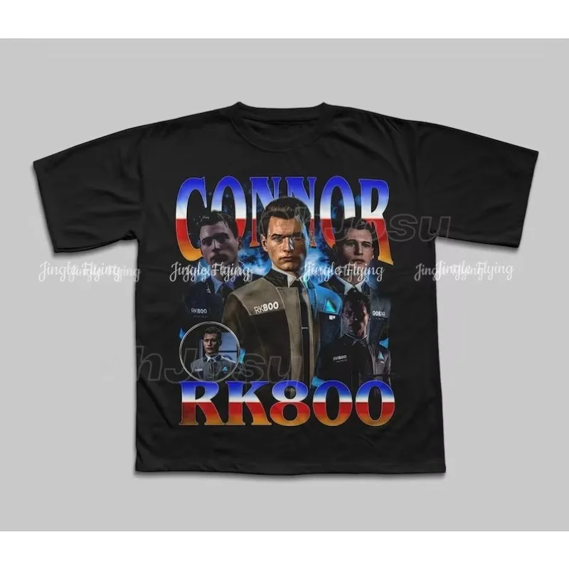 Винтажная футболка Connor Android Rk800 Рубашка из чистого хлопка Дышащая и удобная футболка