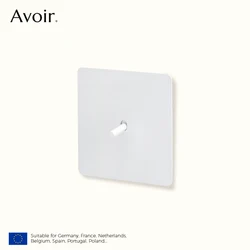 Avoir Wall Toggle Switch 2 Way White Matte Power Socket 16A European Standard Type C Charging Port Outlet Stainless Steel Panel
