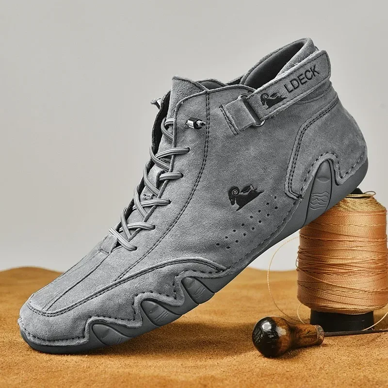 Männer Stiefel Winter mit Pelz Warm Handmade Stiefeletten Männer Arbeit Heißer Verkauf Schnee Schuhe Männer Split Leder Stiefel Casual high Top