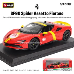 Bburago 1:18 Ferrari FXXK EVO 296 GTB SF90 488 GTB SP1 Alloy Luxury Vehicle Diecast Cars Model Toy Collection Gift for boys