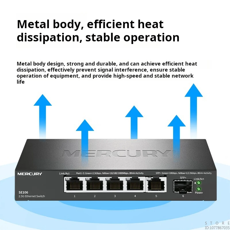 Imagem -05 - Mercury-hub e Divisor de Rede Portas Switch 2.5g 2.5ge Mais Sfp Suporta Modo Full-duplex Plug And Play Se106