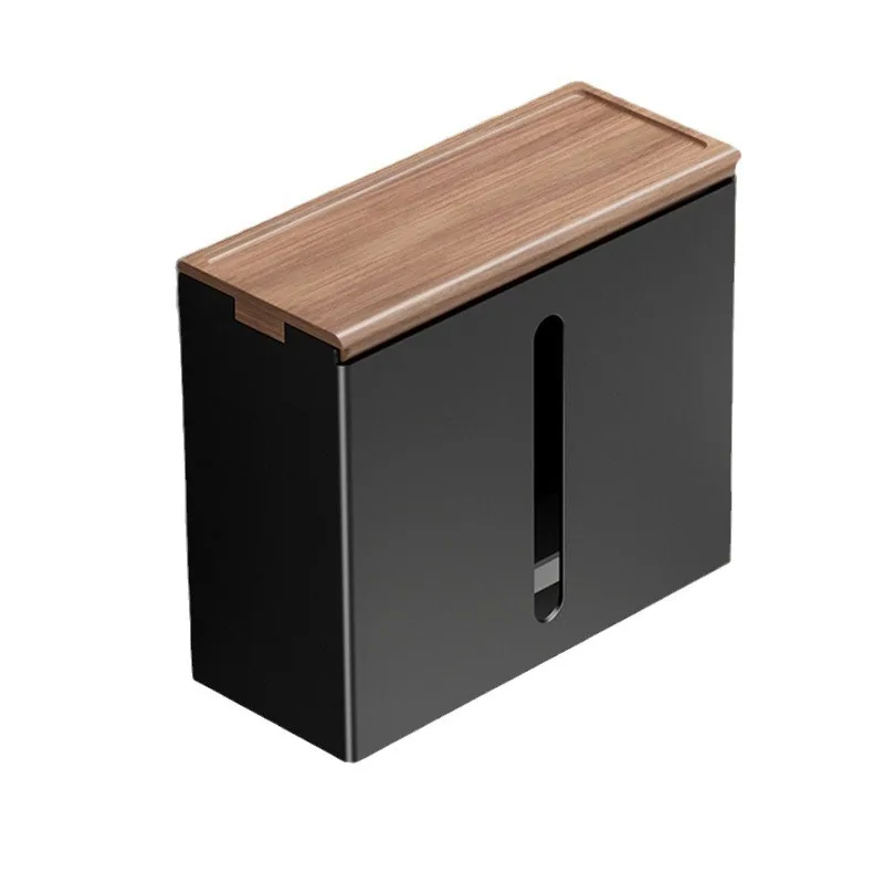 

Walnut toilet paper towel box roll paper rack handwashing toilet no punching wall mounted shelf