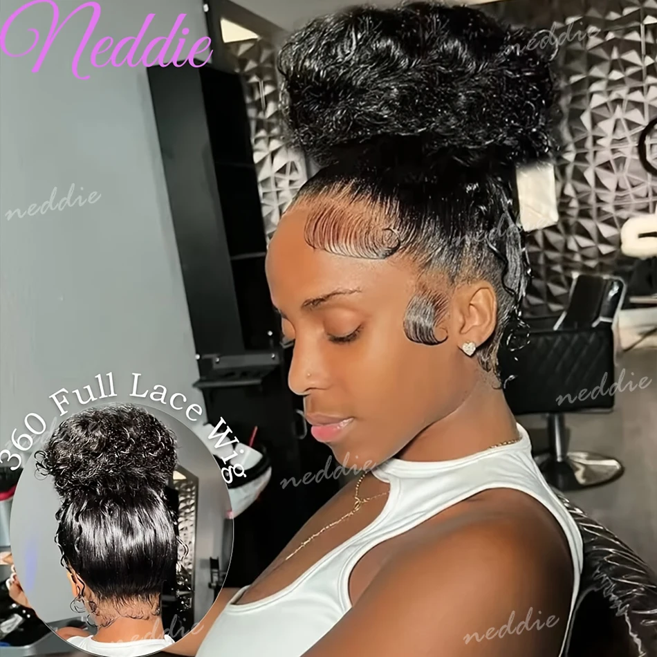 

Парик из натуральных волос 360 Deep Wave с невидимой HD-основой, кружевной передней частью 13x4/13x6, кудрявый, предварительно нарезанный, 360 Full Lace, на шнурке