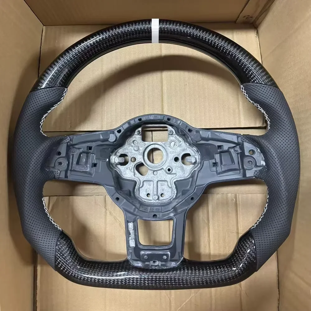 Acessórios de montagem do volante, fibra de carbono, etiqueta traseira vermelha, personalizada, apto para VW MK7, MK7.5, GTI R, Polo, 2013-20