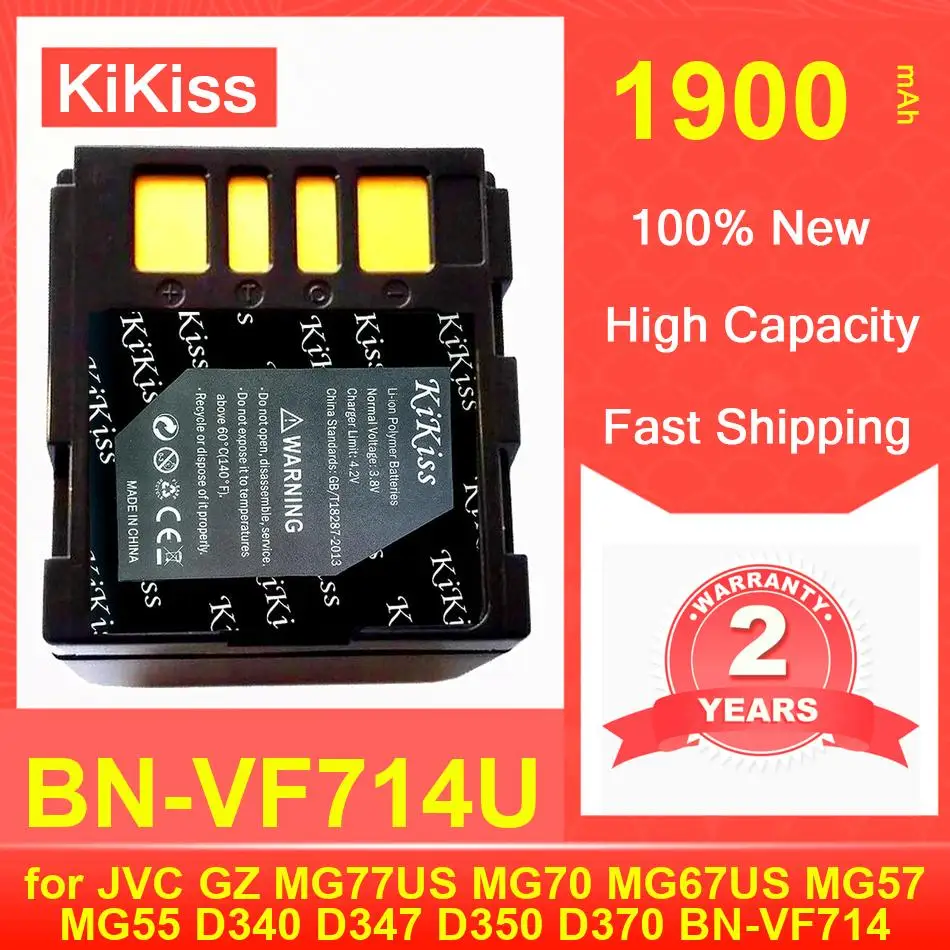 

Аккумулятор Bn-VF714U 1900 мАч для камеры Jvc Gz MG77US MG70 MG67US MG57 MG55 D340 D347 D350 D370 D395 Bn-VF714