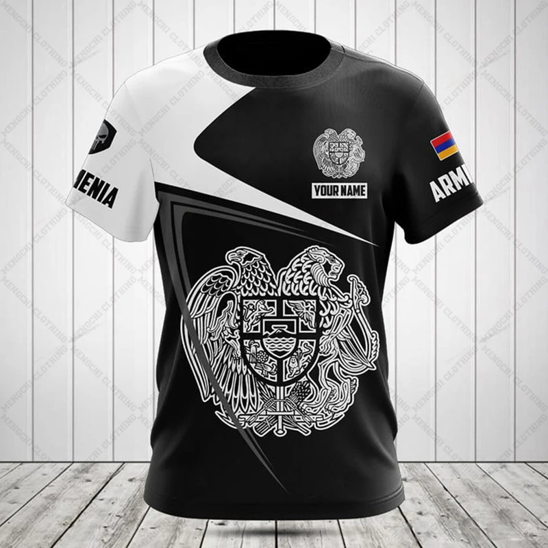 Personalized Summer Casual Armenia Flag Graphic T-shirts Fast Dry Men's Fashion O-neck Soft Fabric Jersey Short Sleeve Tops
