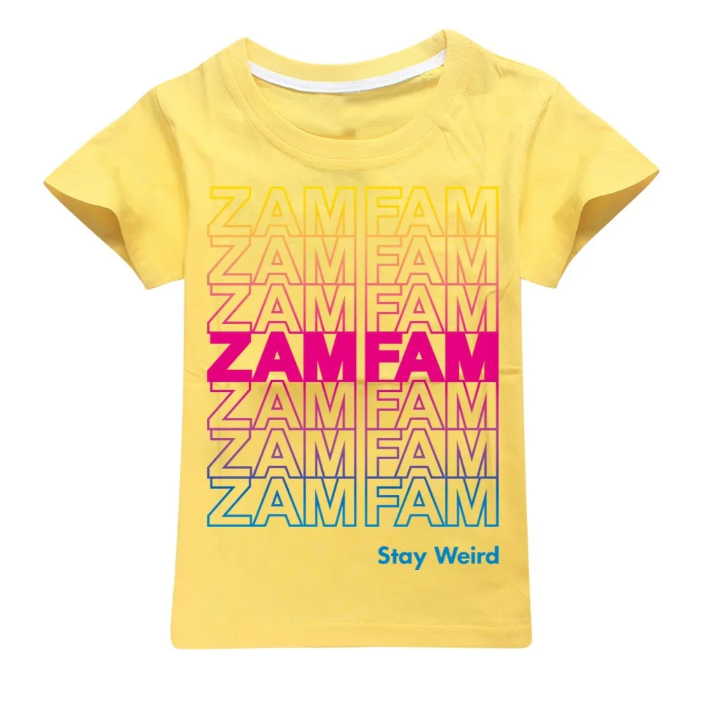 Camiseta de moda de verano para niños y niñas, 100% de algodón, ropa corta de dibujos animados, ZAMFAM, 629