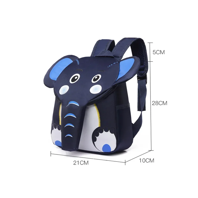 Fashion Blue Elephant School Backpack for Kids Cute 3D Animal Design Boys School Bags Light Girls\' Backpacks Gift Plecak Szkolny