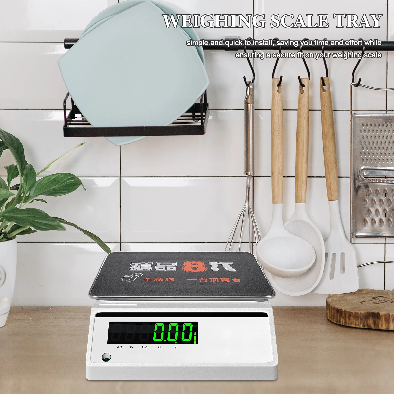 

Electronic Scale Tray Electric Weighing Trays Rhinestones The Pan Food Baking Measuring Silver