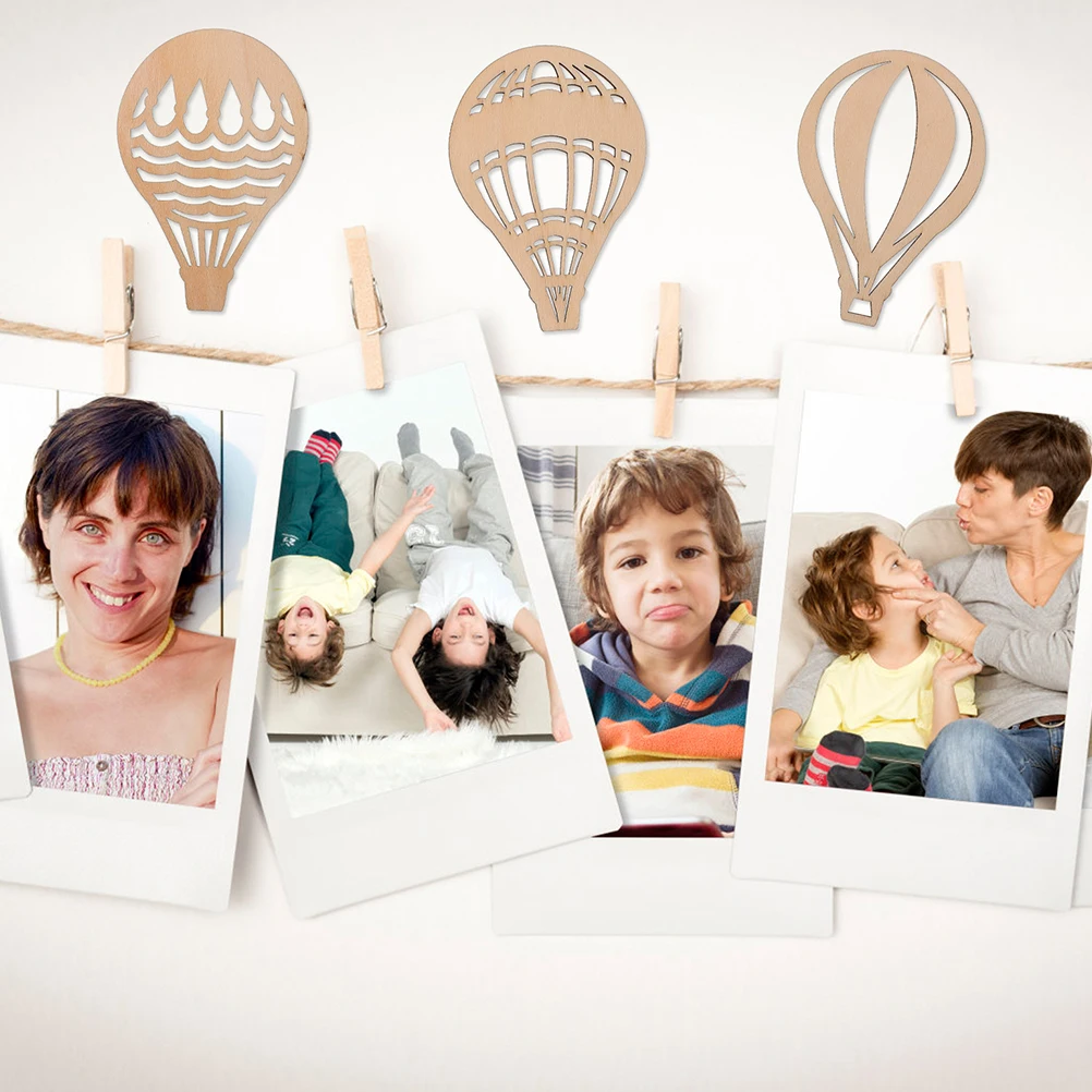 

24Pcs Unfinished Wooden Hot-Air Balloon Cutouts Smooth Edges DIY Painting Slices Blank Wood Chips Crafts Home Decor Supplies