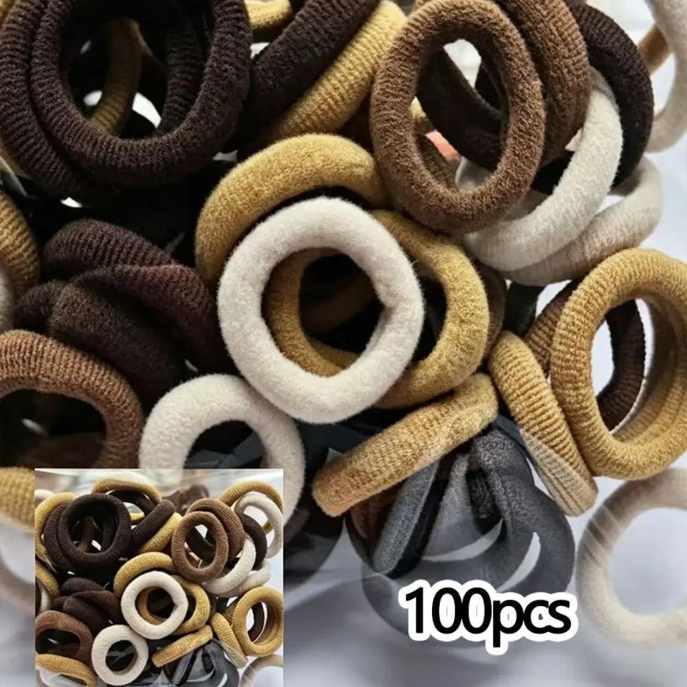 130-teiliges Set mit gemischten neutralen braunen Haargummis für Kinder, Leopardenmuster, süße Schleifen, Gummibänder, süße Haarbänder für Mädchen, Haar-Accessoires – Detail 5