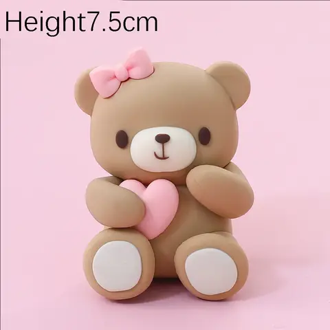 42 पीस/सेट भालू केक टॉपर्स गुलाबी सोना पीली गेंदें भालू आकार केक टॉपर बेबी शॉवर बपतिस्मा जन्मदिन सजावट के लिए जन्मदिन मुबारक हो 8 best sales भालू केक टॉपर - №5