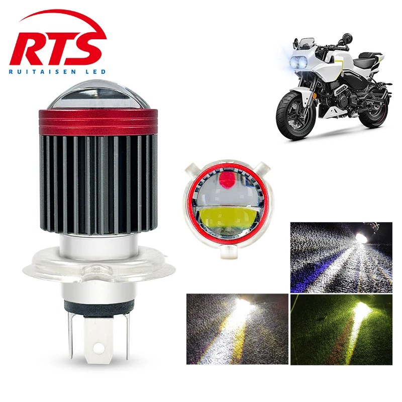 lampada de led H4 Motorcycle Headlight Bulb Scooter Lights Three Claw Auxiliary Modified Fog Lamp 12V-80V accesorios para moto