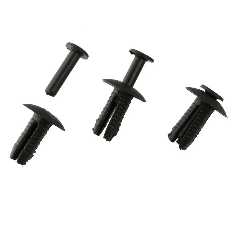 16Pcs Plastic Rivets Clip 4Mm X 5Mm X 15Mm Black & 30Pcs Plastic Bumper Mounting Rivet Body Trim Clip