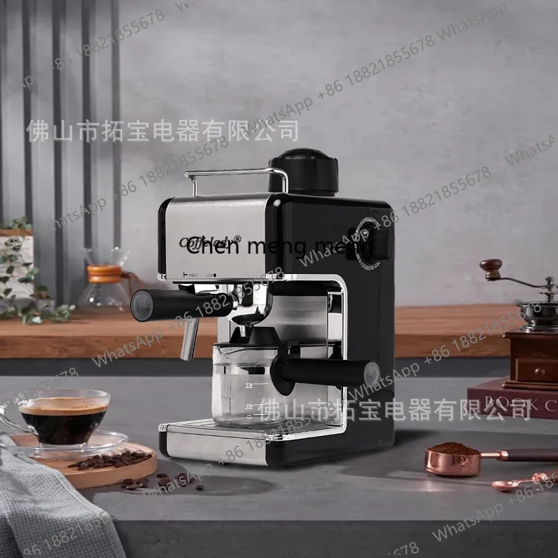 

Coffe espresso machine, knob-operated pump-presso machine with milk froth