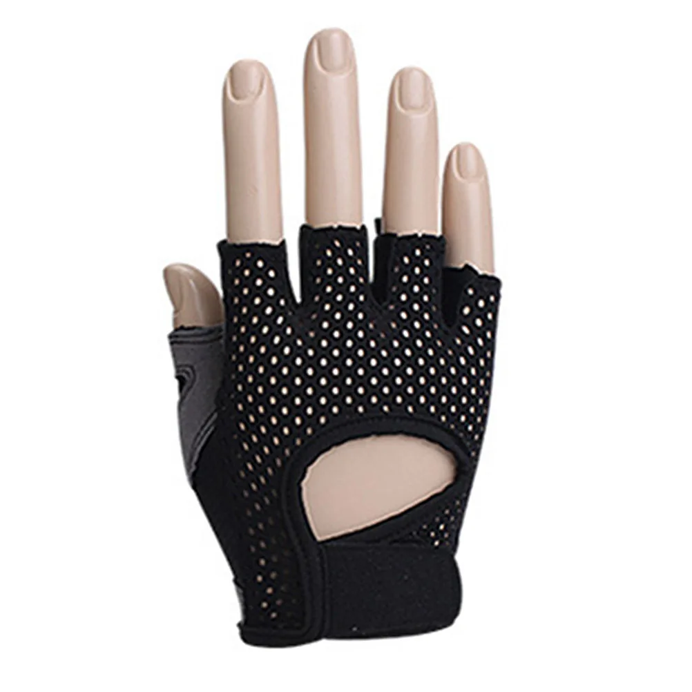 

Women Training Gloves Finger Vent Durable Half Finger Weightlifting Fitness Sports Gloves Black L Size Palm Protective