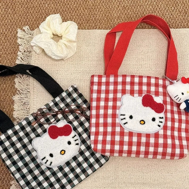 

Sweet Hello Kitty Anime Kawaii Sanrio Ins Handbag Cute Cartoon Large Capacity Commuting Storage Bag Lovely Gifts for Girls