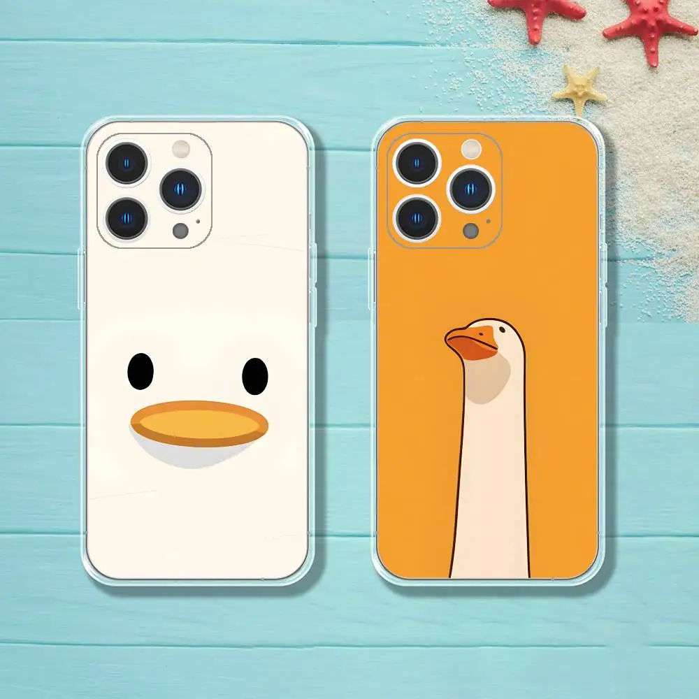 

Cartoon Funny Duck Phone Case iPhone 16 17 15 14 13 12 11 Pro Max Plus Mini Clear Full Back Cover Silicone Soft Shell