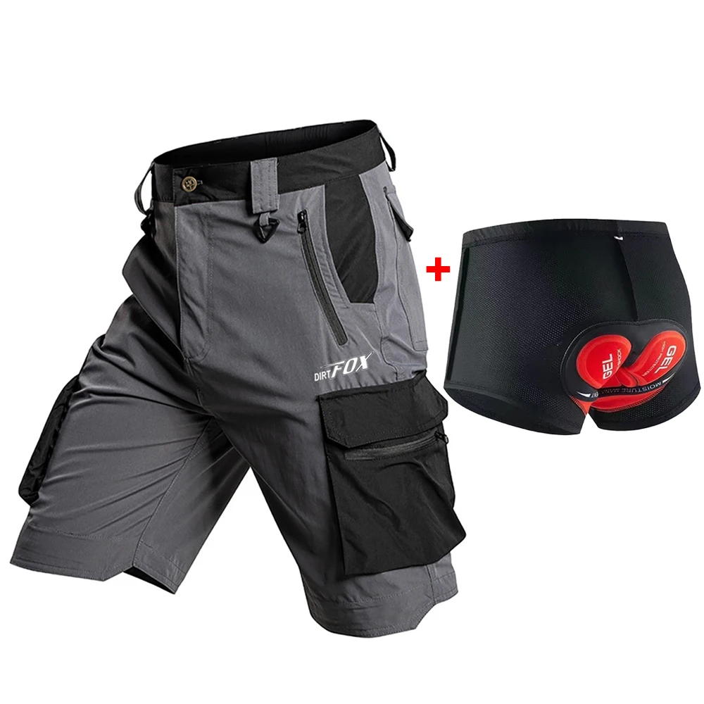 DIRTFOX Radsport-Kurzhose für Herren, Rennrad- und Mountainbike-Shorts, Pantaloncini Uomo MTB Fahrradbekleidung, Motorrad-Cargohose