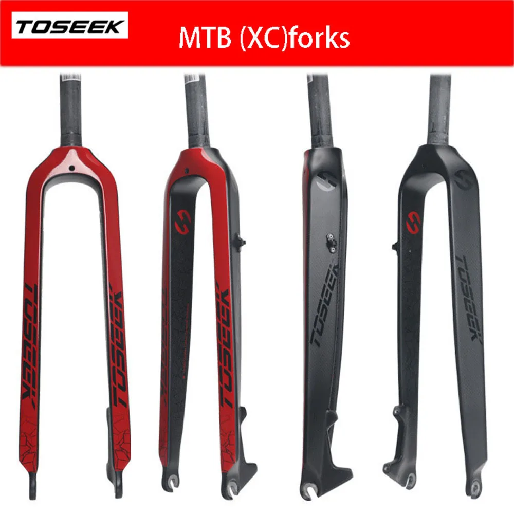 TOSEEK Mountain Bike Forks Ultra-lightweight All-carbon Straight-tube Fork TORAY Tensile Carbon Fiber Some forks20%off clearance